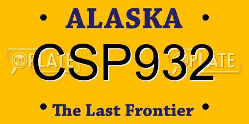 CSP932 Alaska License Plate