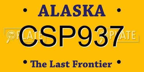 CSP937 Alaska License Plate