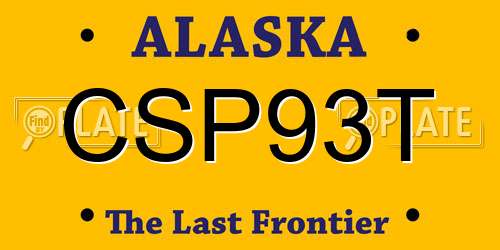 CSP93T Alaska License Plate