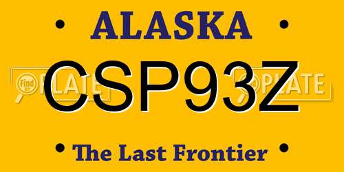 CSP93Z Alaska License Plate
