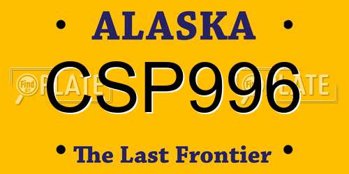 CSP996 Alaska License Plate