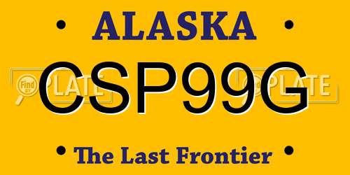 CSP99G Alaska License Plate
