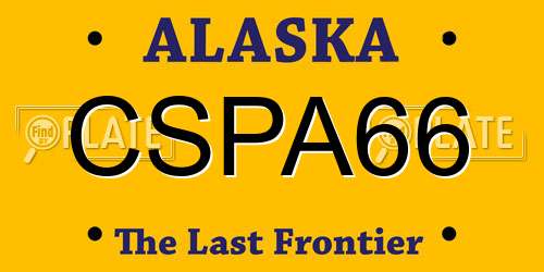 CSPA66 Alaska License Plate