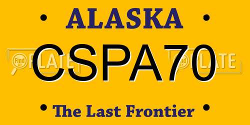 CSPA70 Alaska License Plate