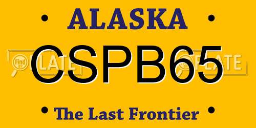 CSPB65 Alaska License Plate