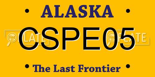 CSPE05 Alaska License Plate