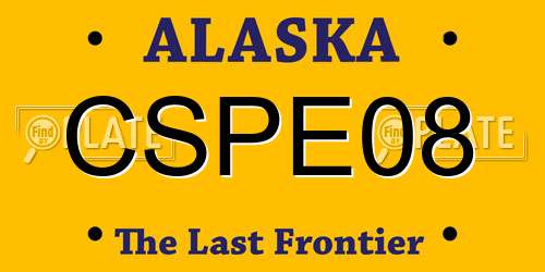 CSPE08 Alaska License Plate