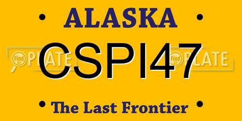 CSPI47 Alaska License Plate