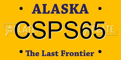 CSPS65 Alaska License Plate
