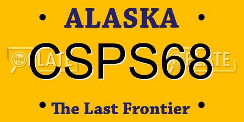 CSPS68 Alaska License Plate