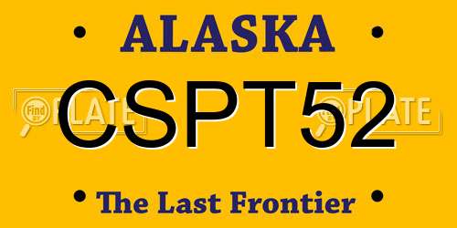CSPT52 Alaska License Plate