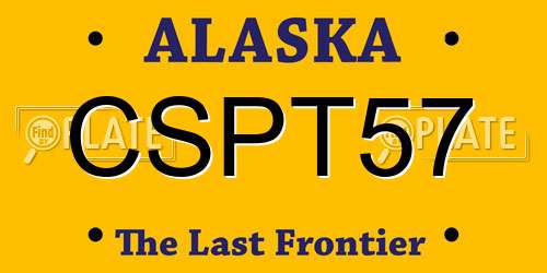 CSPT57 Alaska License Plate