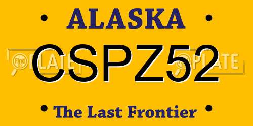 CSPZ52 Alaska License Plate