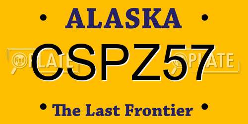 CSPZ57 Alaska License Plate