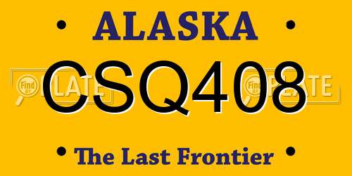 CSQ408 Alaska License Plate