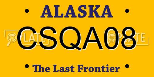 CSQA08 Alaska License Plate