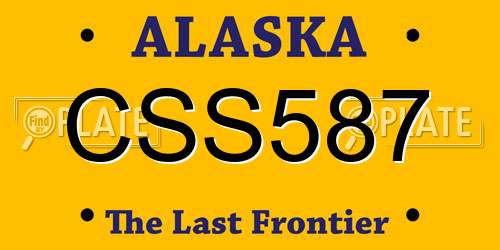 CSS587 Alaska License Plate