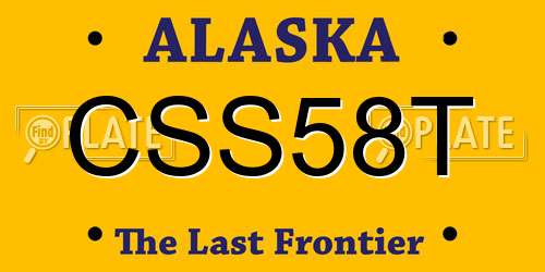 CSS58T Alaska License Plate
