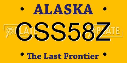 CSS58Z Alaska License Plate