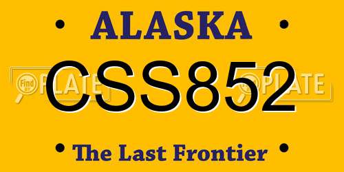 CSS852 Alaska License Plate