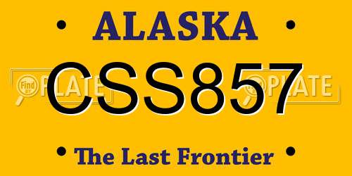 CSS857 Alaska License Plate