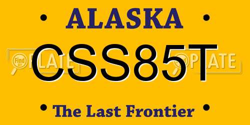 CSS85T Alaska License Plate