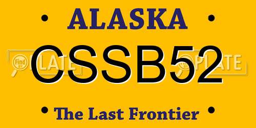 CSSB52 Alaska License Plate