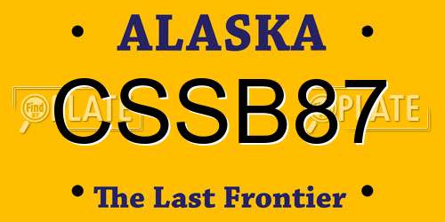 CSSB87 Alaska License Plate