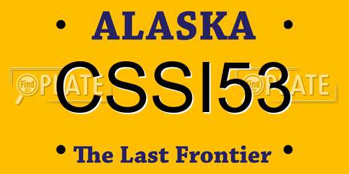 CSSI53 Alaska License Plate