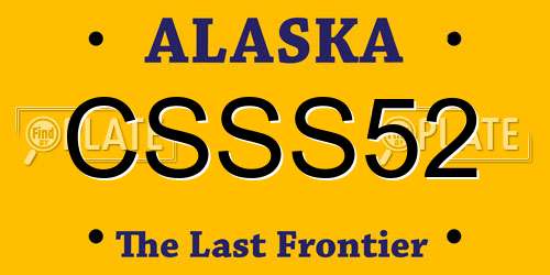 CSSS52 Alaska License Plate