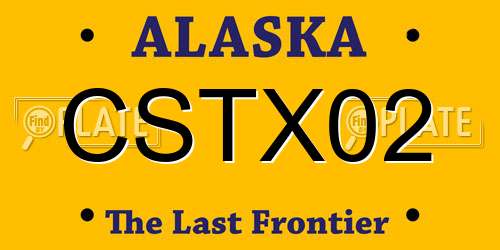 CSTX02 Alaska License Plate