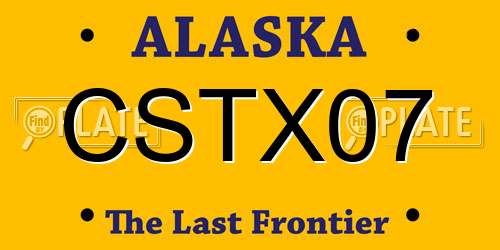 CSTX07 Alaska License Plate