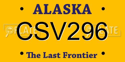 CSV296 Alaska License Plate