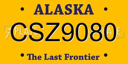 CSZ9080 Alaska License Plate