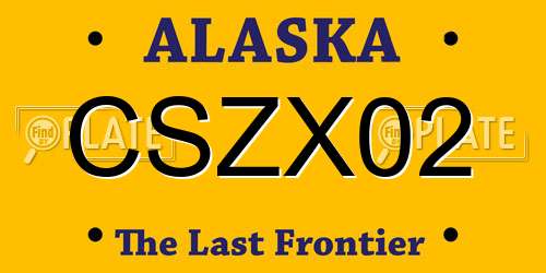 CSZX02 Alaska License Plate