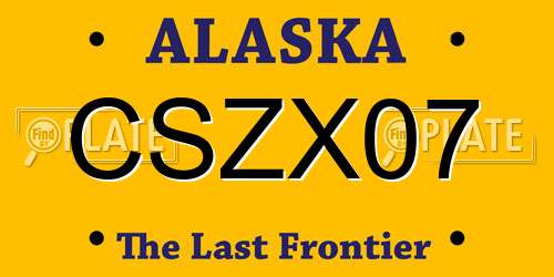 CSZX07 Alaska License Plate
