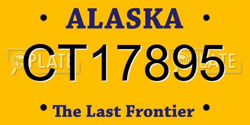 CT17895 Alaska License Plate