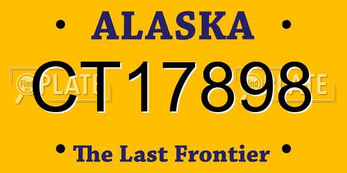 CT17898 Alaska License Plate