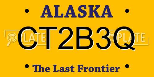 CT2B3Q Alaska License Plate
