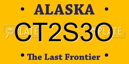 CT2S3O Alaska License Plate