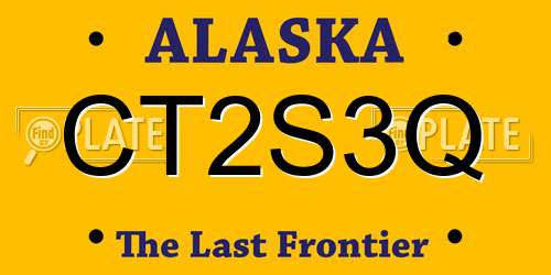 CT2S3Q Alaska License Plate