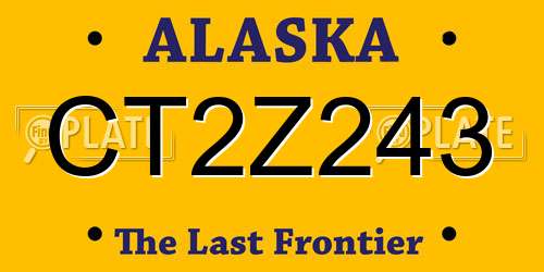 CT2Z243 Alaska License Plate