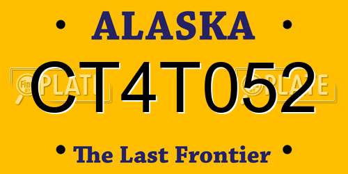 CT4T052 Alaska License Plate