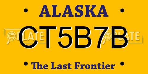 CT5B7B Alaska License Plate
