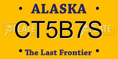 CT5B7S Alaska License Plate