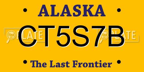 CT5S7B Alaska License Plate