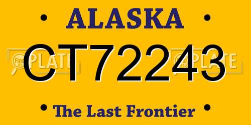 CT72243 Alaska License Plate