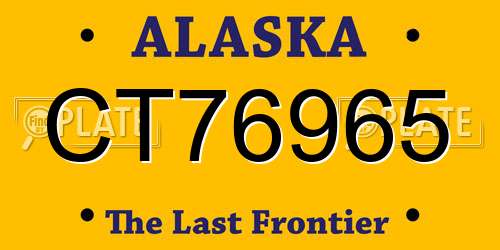 CT76965 Alaska License Plate