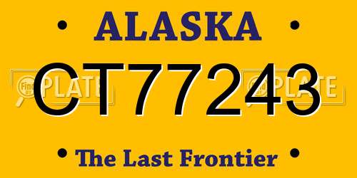 CT77243 Alaska License Plate