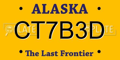 CT7B3D Alaska License Plate